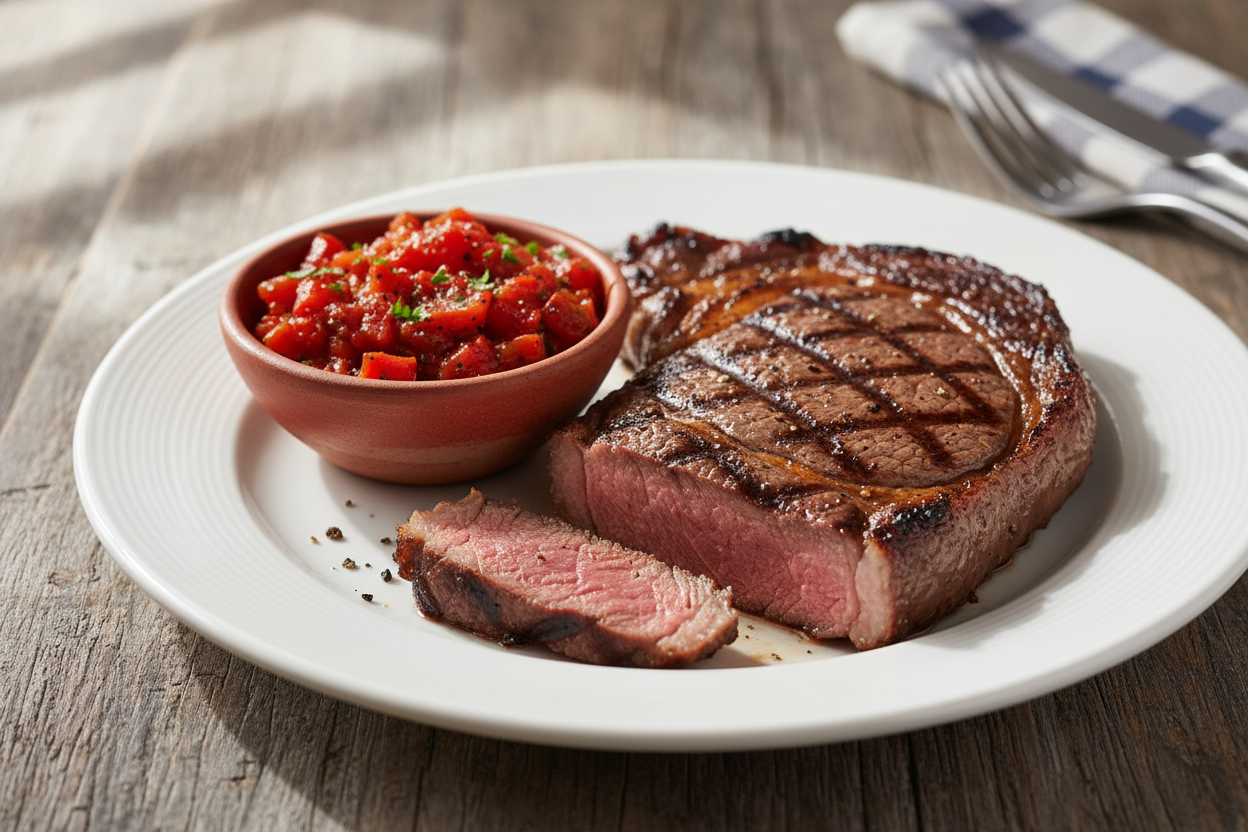 so the relish is like a red texture 